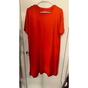 Eileen Fisher Chutney Fine Tencel Stretch Red Jersey Dress SZ S